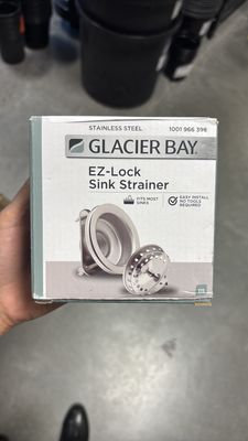 Glacier Bay EZ-Lock Kitchen Sink Strainer - Stainless steel with polished finish