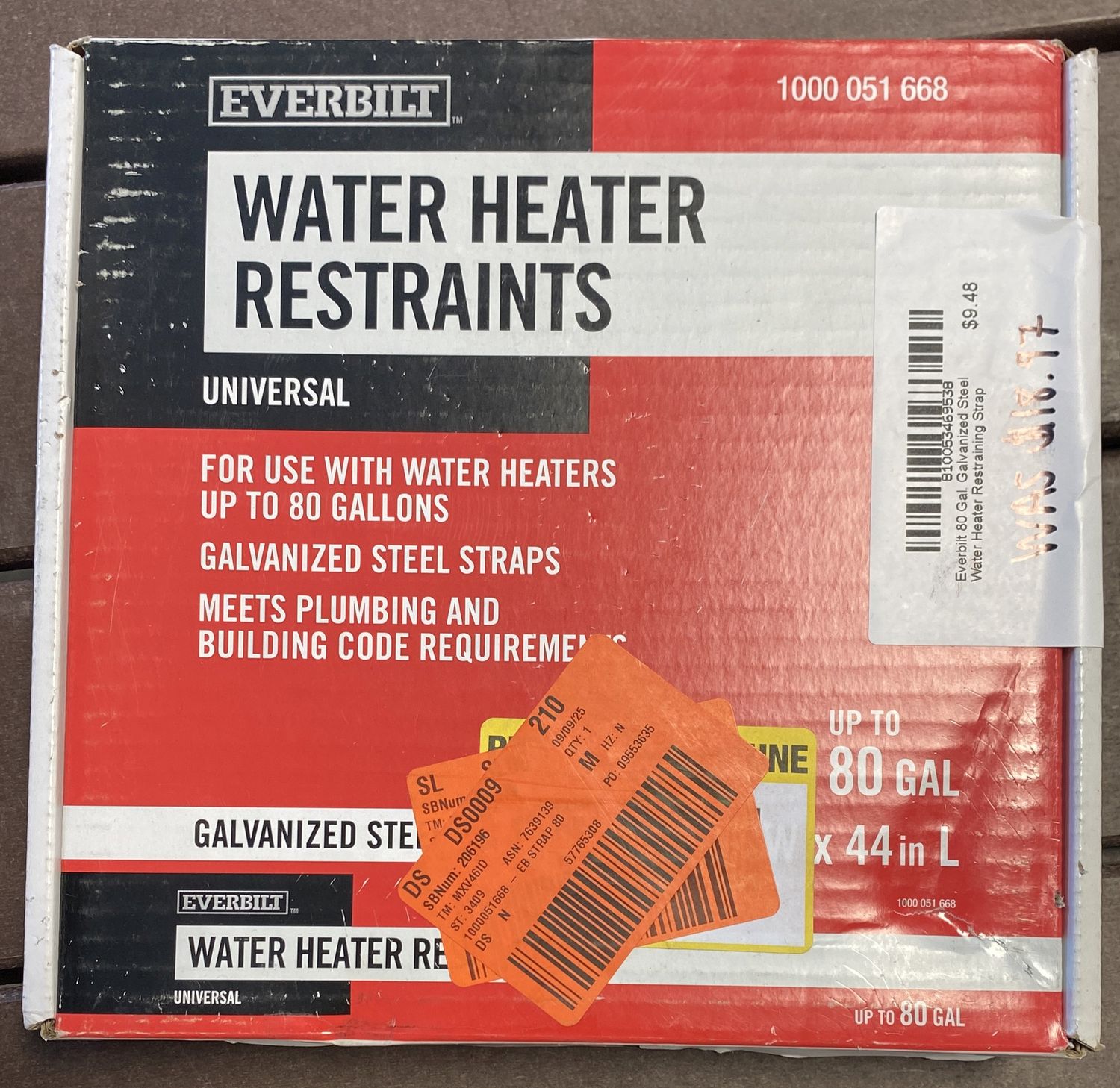 Everbilt 80 Gal. Galvanized Steel Water Heater Restraining Strap