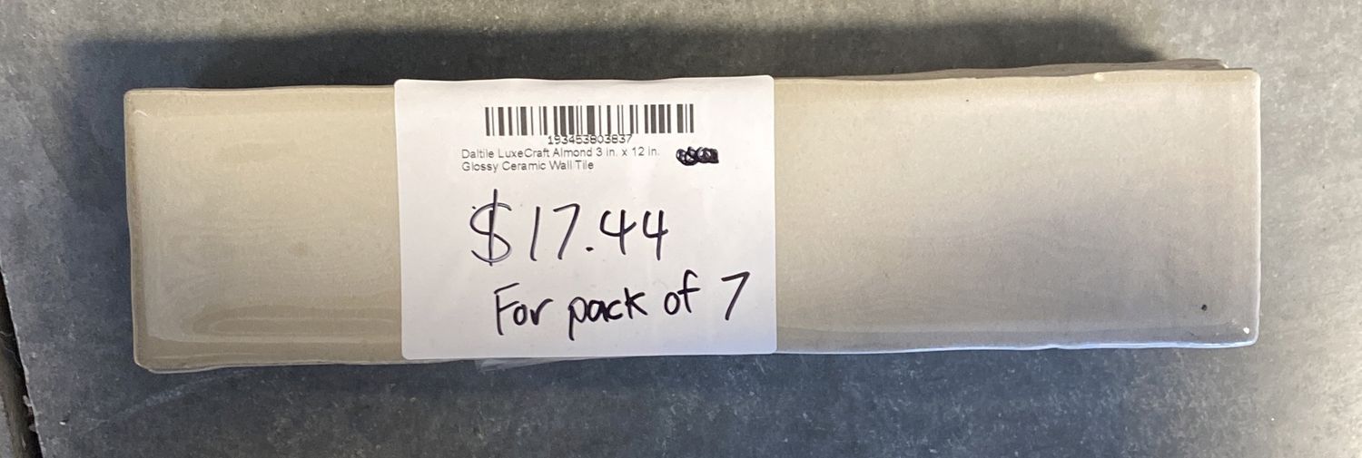 Daltile LuxeCraft Almond 3 in. x 12 in. Glossy Ceramic Wall Tile