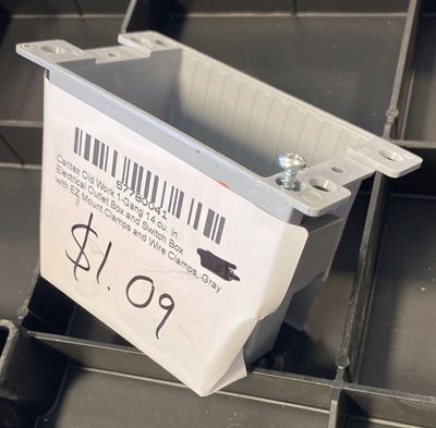 Cantex Old Work 1-Gang 14 cu. in. Electrical Outlet Box and Switch Box with EZ Mount Clamps and Wire Clamps, Gray