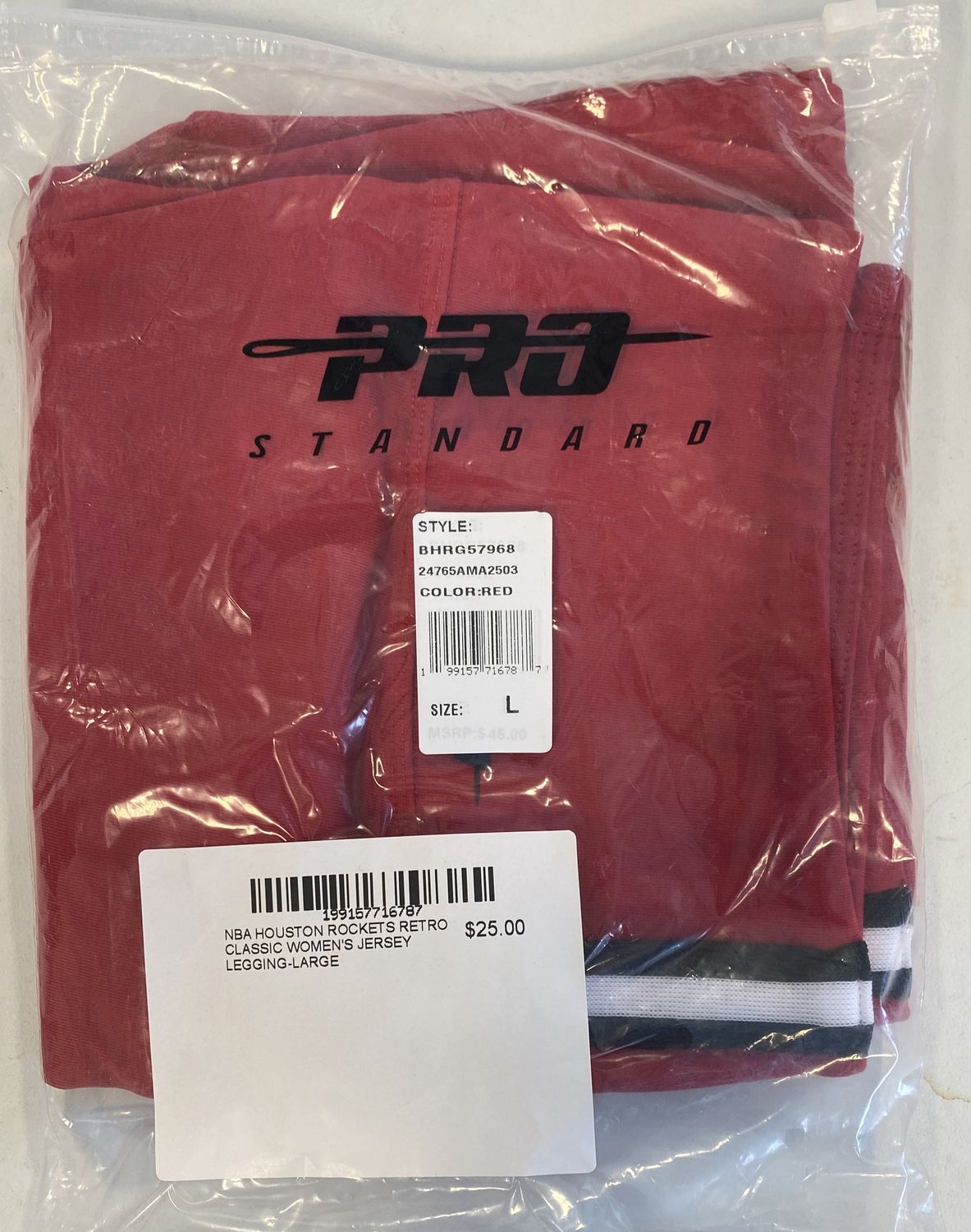 NBA HOUSTON ROCKETS RETRO CLASSIC WOMEN'S JERSEY LEGGING-LARGE