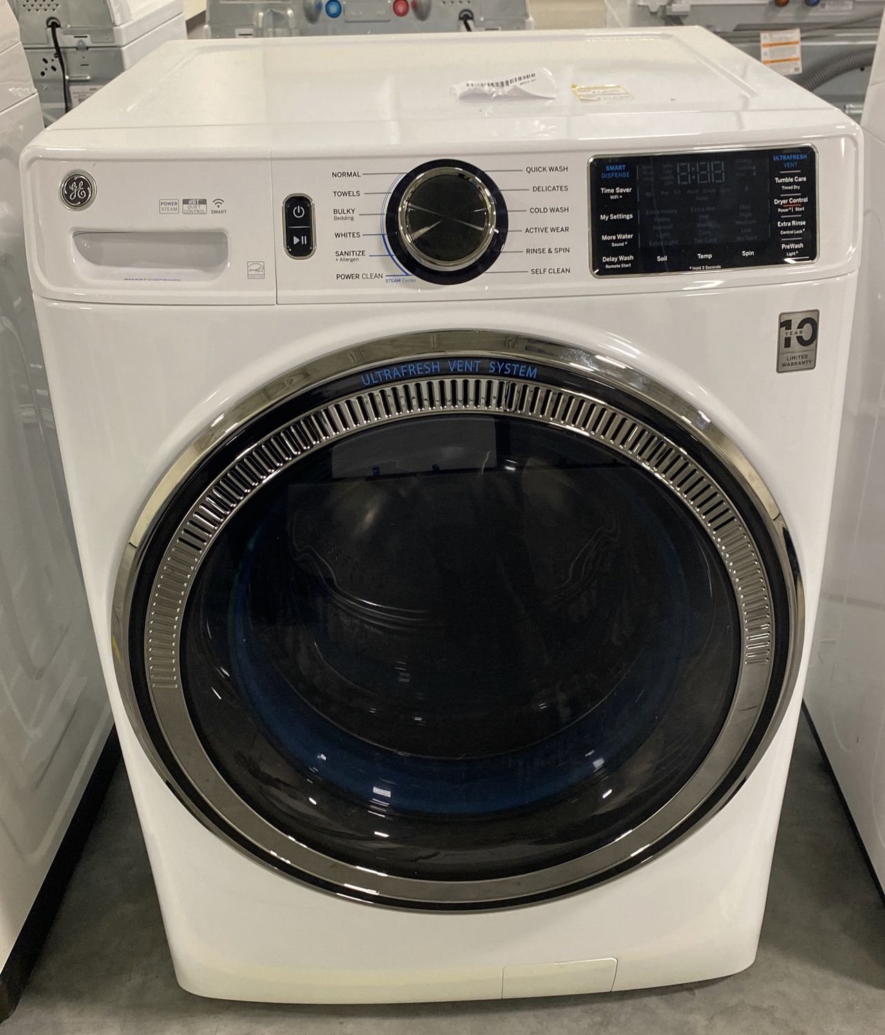 GE 5cu ft Stackable Steam Cycle Smart Load Washer (white) energy star