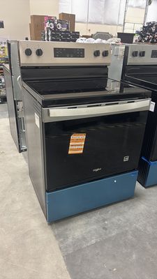 Whirlpool - 30 in. 4 Burner Element Freestanding Electric Range in Stainless Steel with No Preheat Mode