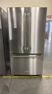 KitchenAid - 36 in. 20 cu. ft. Counter-Depth French Door Refrigerator in Stainless Steel