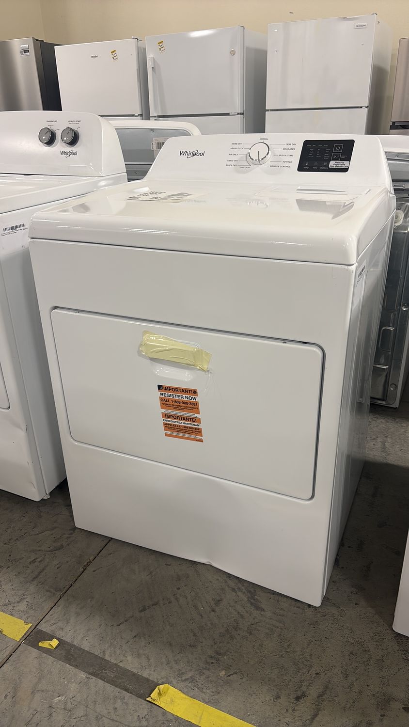 Whirlpool 7.0 cu. ft. vented Top Load Electric Dryer in White with AutoSensing and Wrinkle Shield option