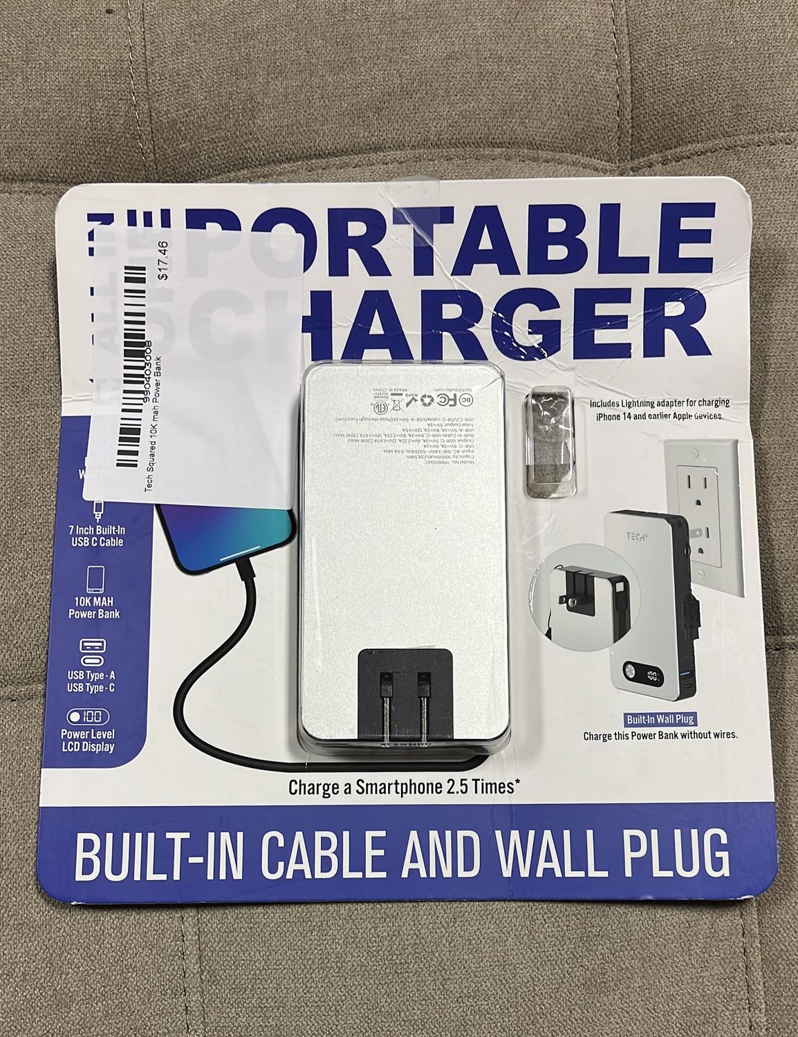 Tech Squared 10K mah Power Bank