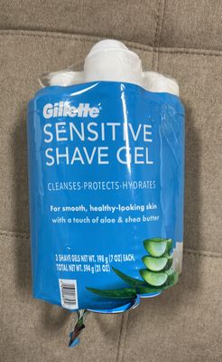 Gillette Sensitive Shave Gel with Aloe &amp; Shea Butter, 7 oz., 3 pk.