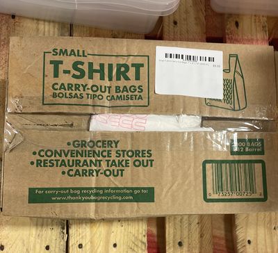 Small T-Shirt Carry-Out Bags, 7" x 5" x 15" (2000 ct.)
