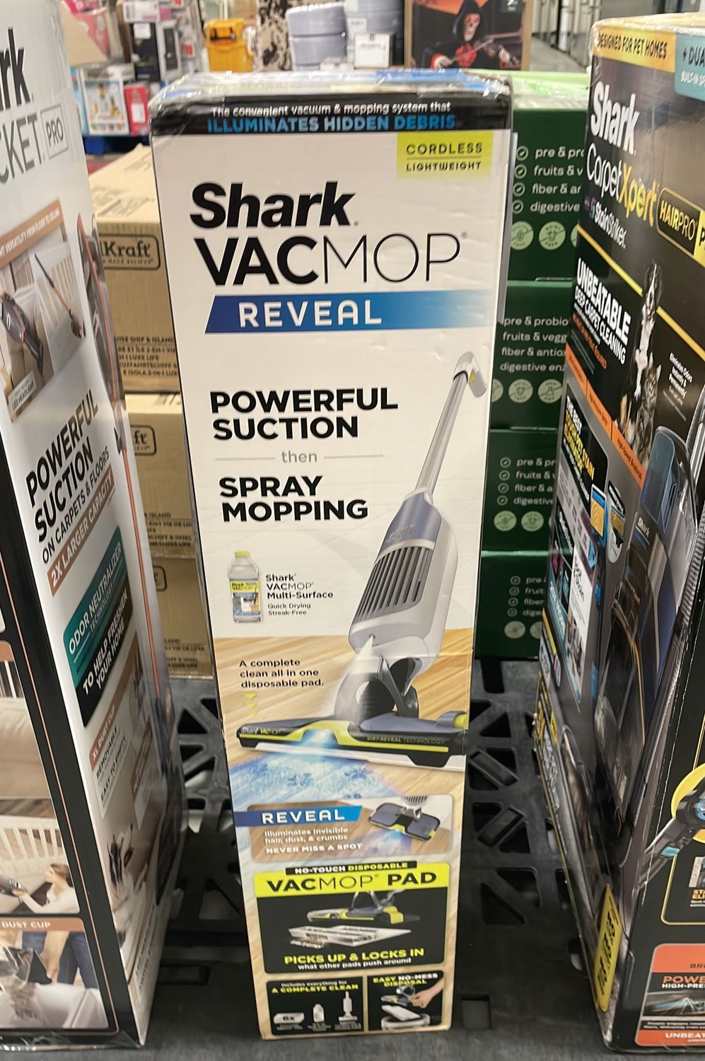 Shark VACMOP Reveal Cordless Hard Floor Vacuum and Spray Mop with 6 Disposable Pads and Cleaning Solution