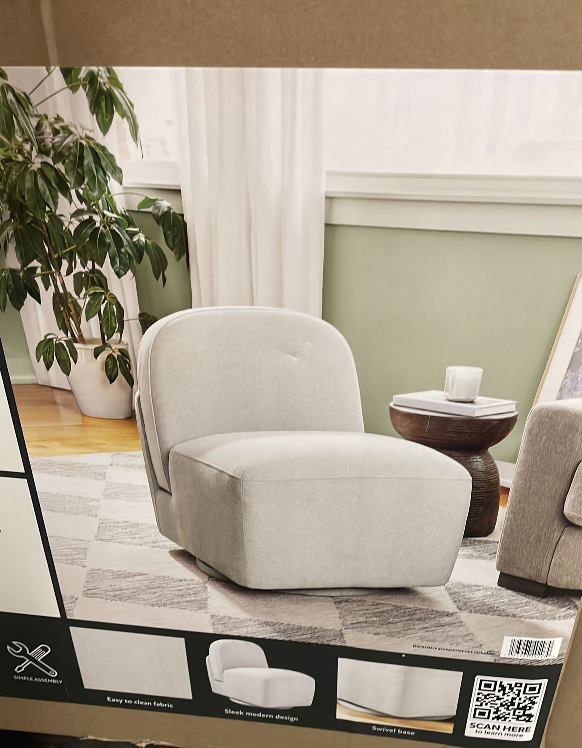 Member's Mark Small Space Swivel Chair, Assorted Colors (Gray)