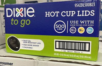 Dixie To Go Black Hot Cup Lids, 12-20 fl. oz., 500 ct.