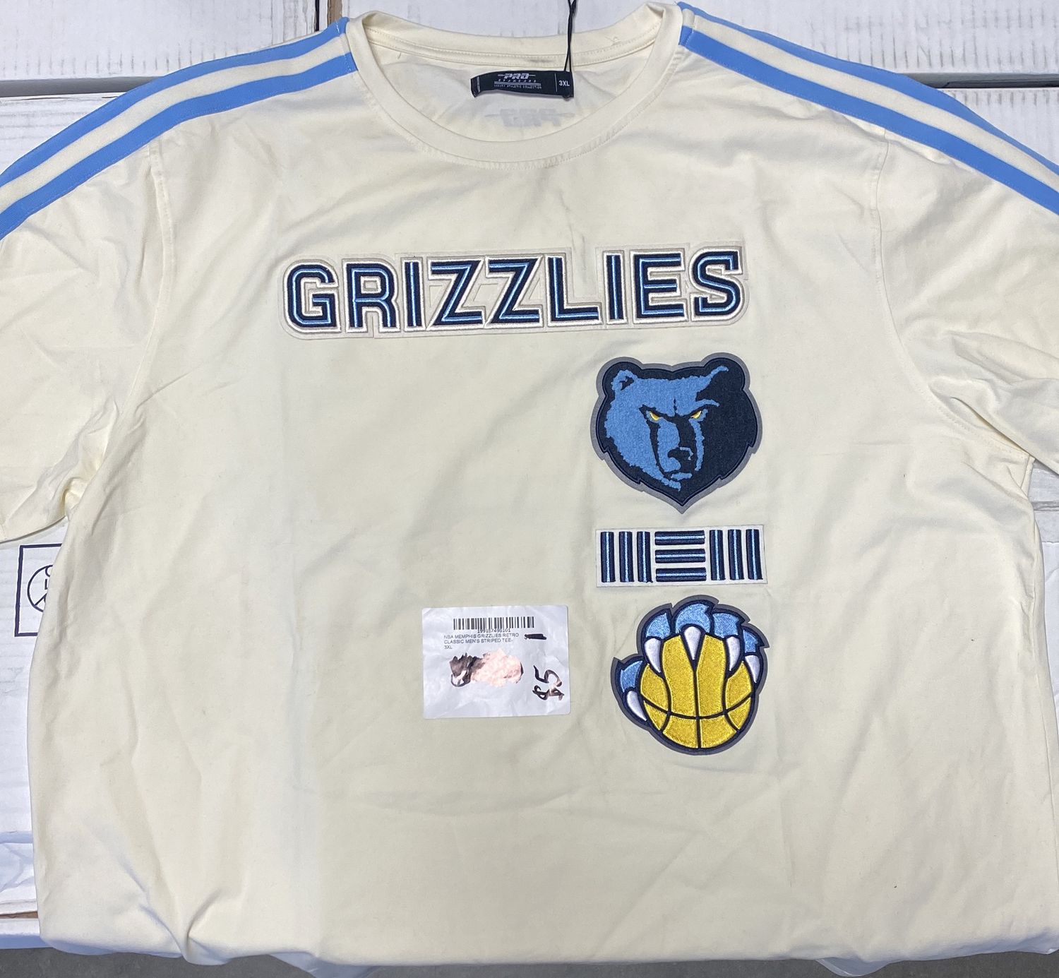 NBA MEMPHIS GRIZZLIES RETRO CLASSIC MEN'S STRIPED TEE- 3XL