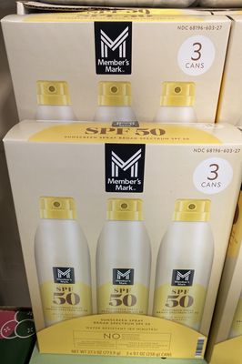 Member's Mark Sunscreen Spray, SPF 50, 9.1 oz., 3 pk.