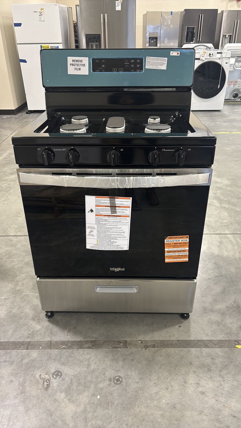 Whirlpool 30-in 5 Burners 5.1-cu ft Freestanding Natural Gas Range (Stainless Steel)