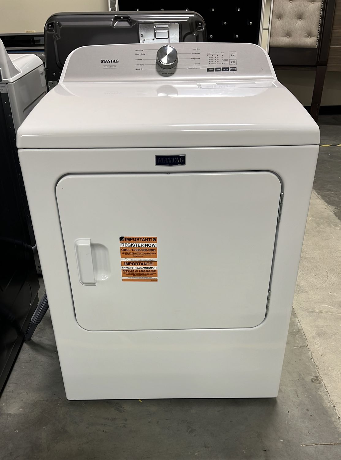 Maytag Pet Pro 7-cu ft Steam Cycle Electric Dryer (White)