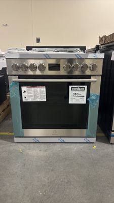 Electrolux - 30" Dual Fuel Freestanding Range with 5 Sealed Burners - Stainless Steel
