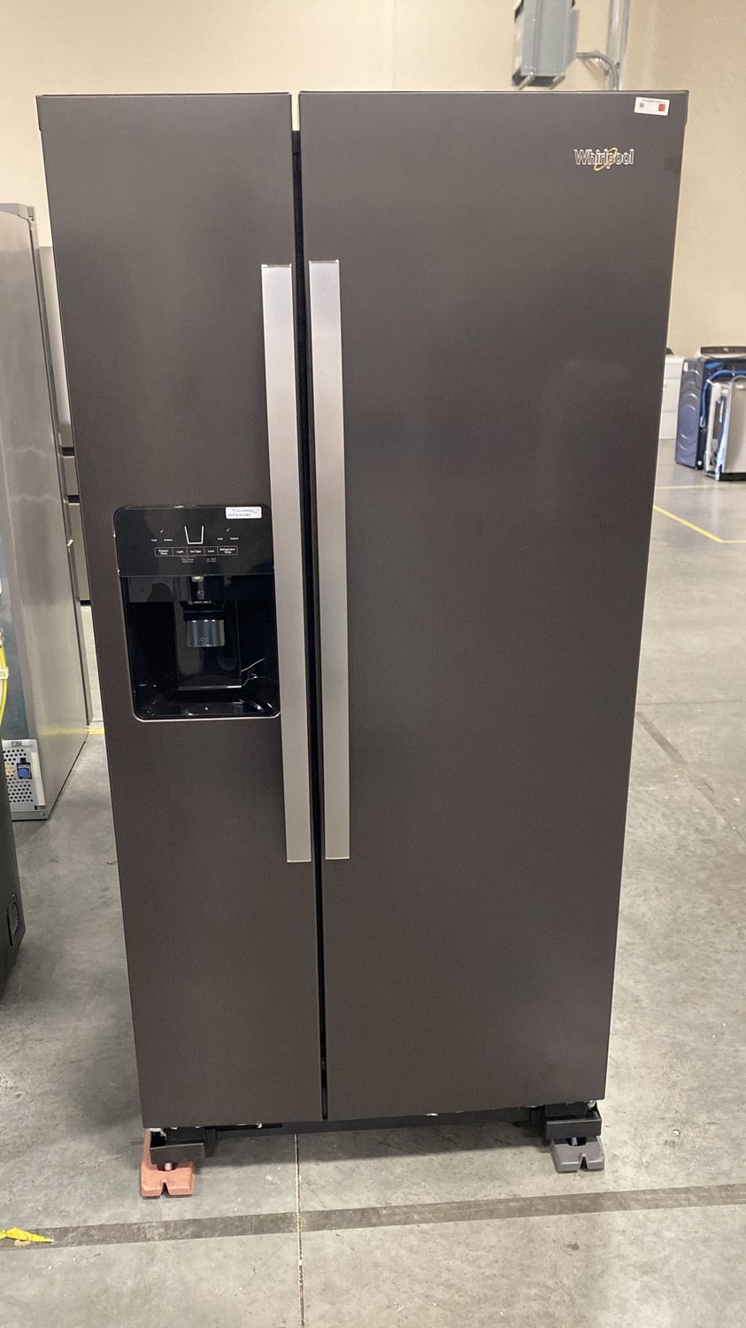 Whirlpool - 33-inch Wide Side-by-Side Refrigerator - 21 cu. ft. Black Stainless