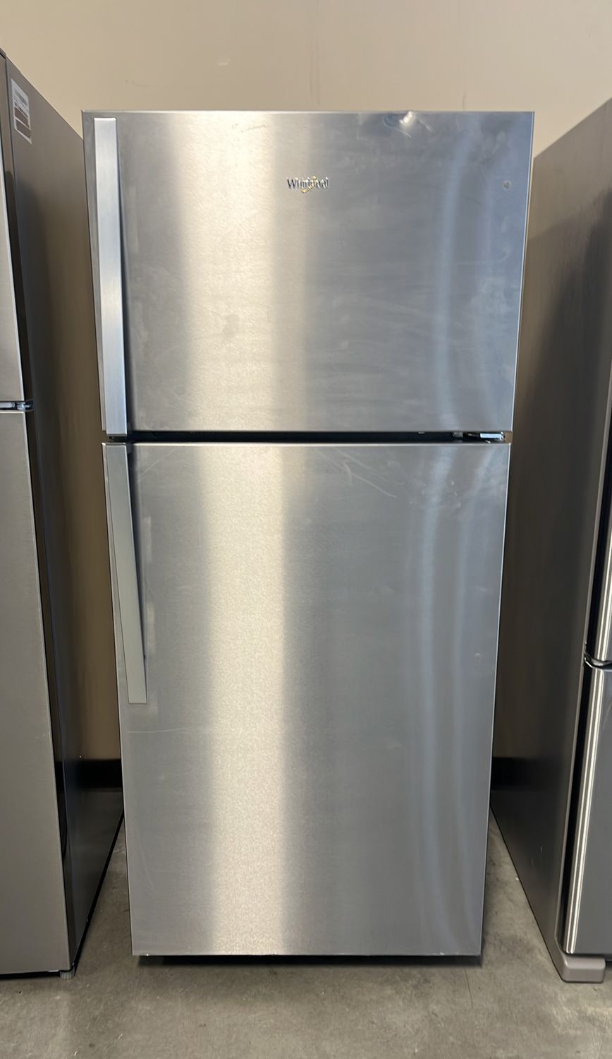 Whirlpool® 14.3 Cu. Ft. Top Freezer Refrigerator Monochromatic Stainless Steel