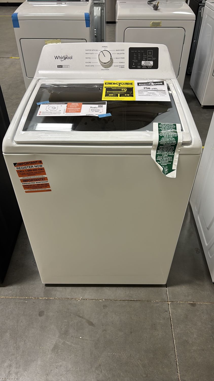 Whirlpool® 4.2 Cu. Ft. White 2-in-1 Removable Agitator  Top Load Washer with Soft Close Glass Lid