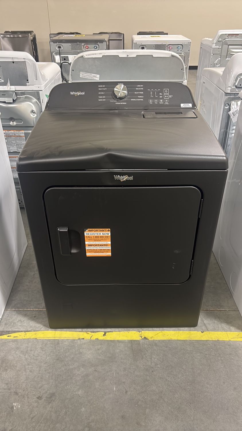 Whirlpool - 7.0 cu.ft. vented Front Load Gas Dryer in Volcano Black