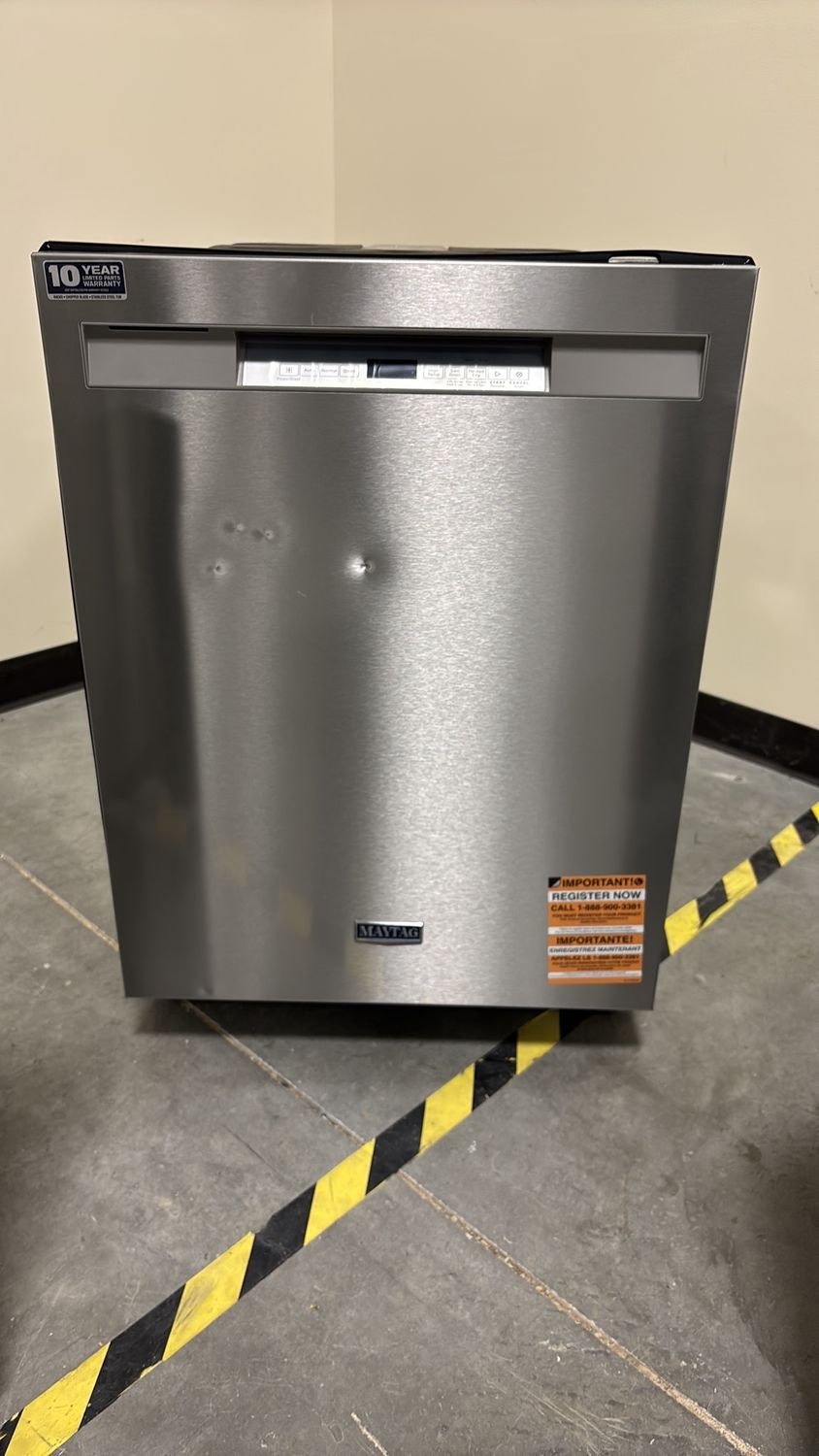 Maytag Dual Power Filtration 24-in Front Control Built-In Dishwasher (White), 50-dBA Very Quiet Sound Level