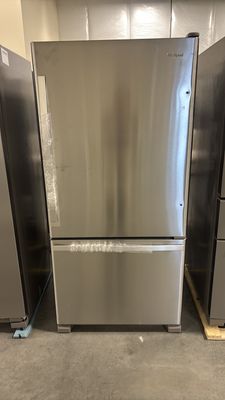 Whirlpool - 22 cu. ft. Bottom Freezer Refrigerator in Stainless Steel with Spill Guard Glass Shelves