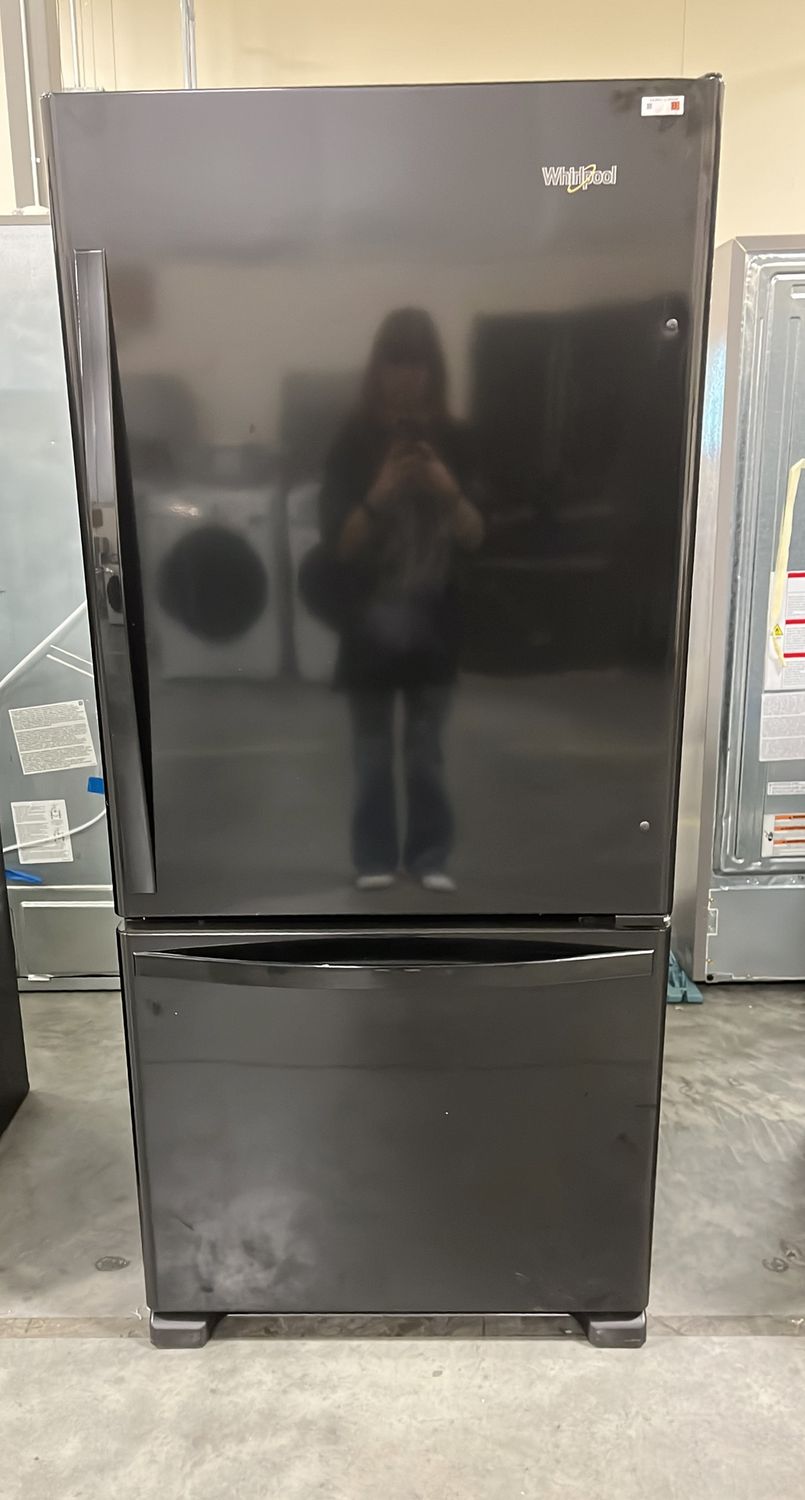 Whirlpool® 19.0 Cu. Ft. Bottom Freezer Refrigerator- Black - Model # WRB329DMBB
