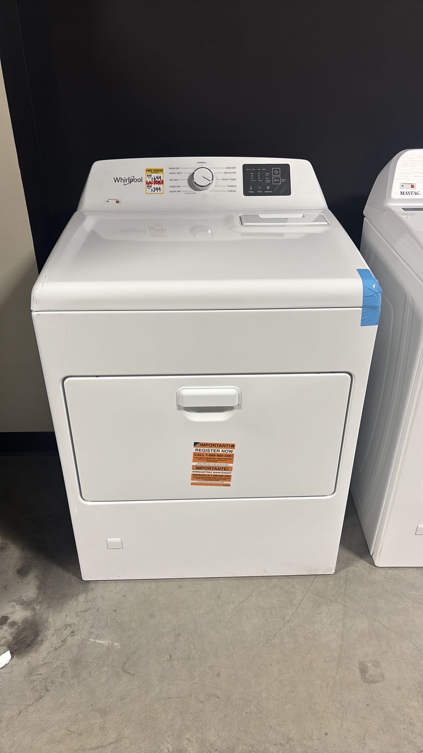 Whirlpool 7 cu ft White Front Load Gas Dryer with AutoSensing