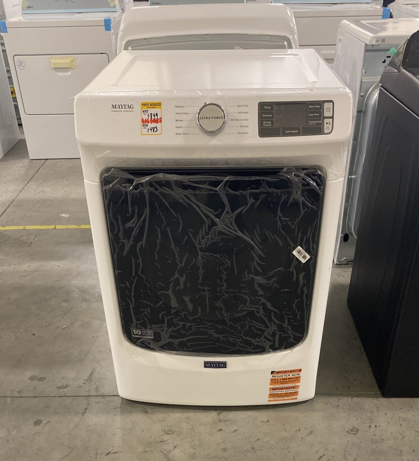 Maytag® 7.3 Cu. Ft. White Front Load Gas Dryer in White