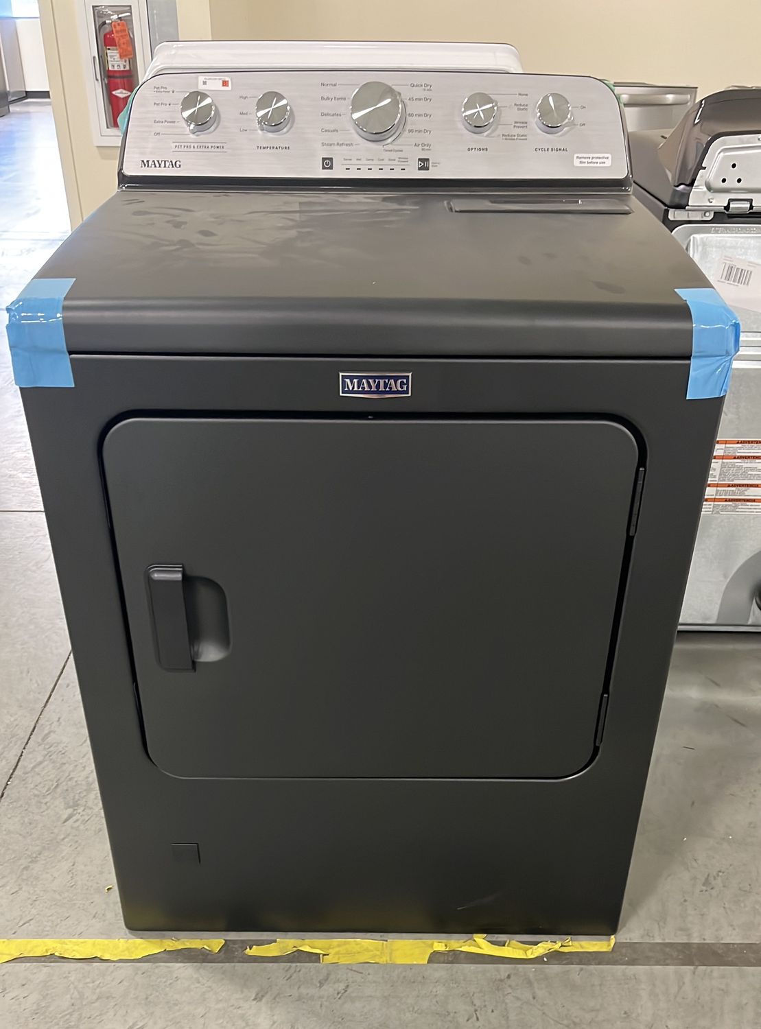 Maytag® 7 Cu. Ft. Volcano Black Front Load Gas Dryer with Pet Pro Option - Model # MGD5605RU - Class-B Scratch &amp; Dent Manufacturer Warranty