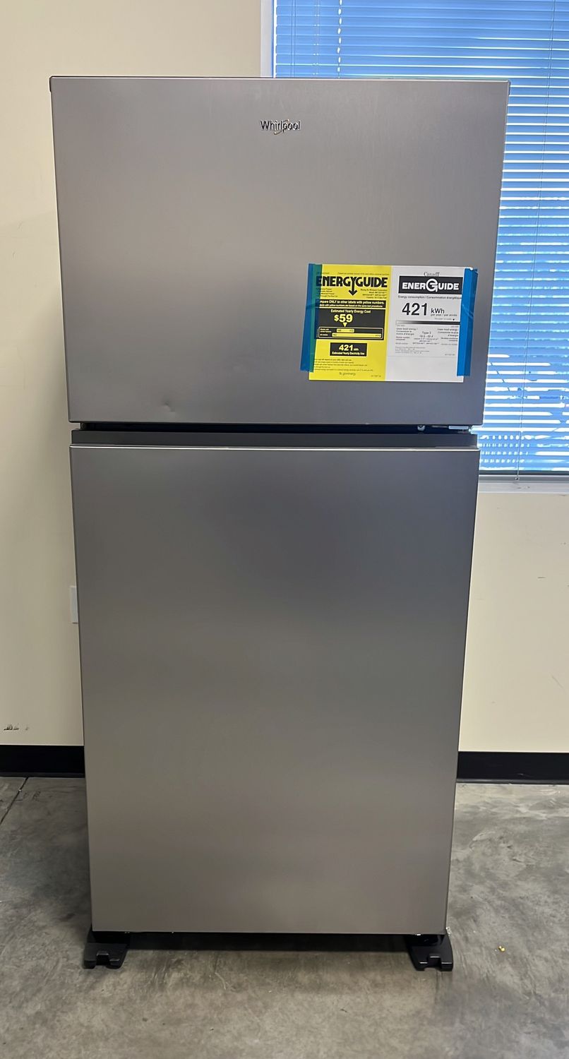 Whirlpool® 30" 19.3 Cu. Ft. Fingerprint-Resistant Stainless Finish Top Freezer Refrigerator with Total Coverage Cooling - Model # WRTX3119SZ - Class-B Scratch &amp; Dent Manufacturer Warranty