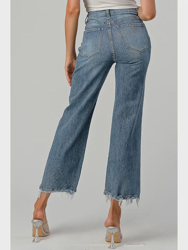 High Waisted Distressed Jeans