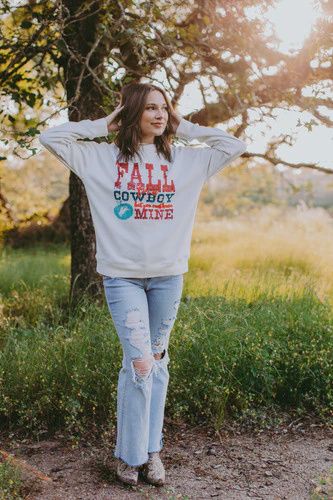 Fall for a Cowboy Reversible Sweatshirt, Size: S