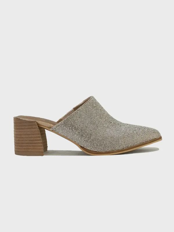 STEPHANIE- Rhinestone Mule Heels