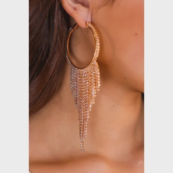 Love Me For Me Gold Fringe Beaded Earrings