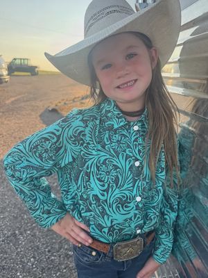 Tooled in Turquoise Button Up Kids