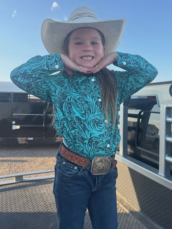 Tooled in Turquoise Button Up Kids