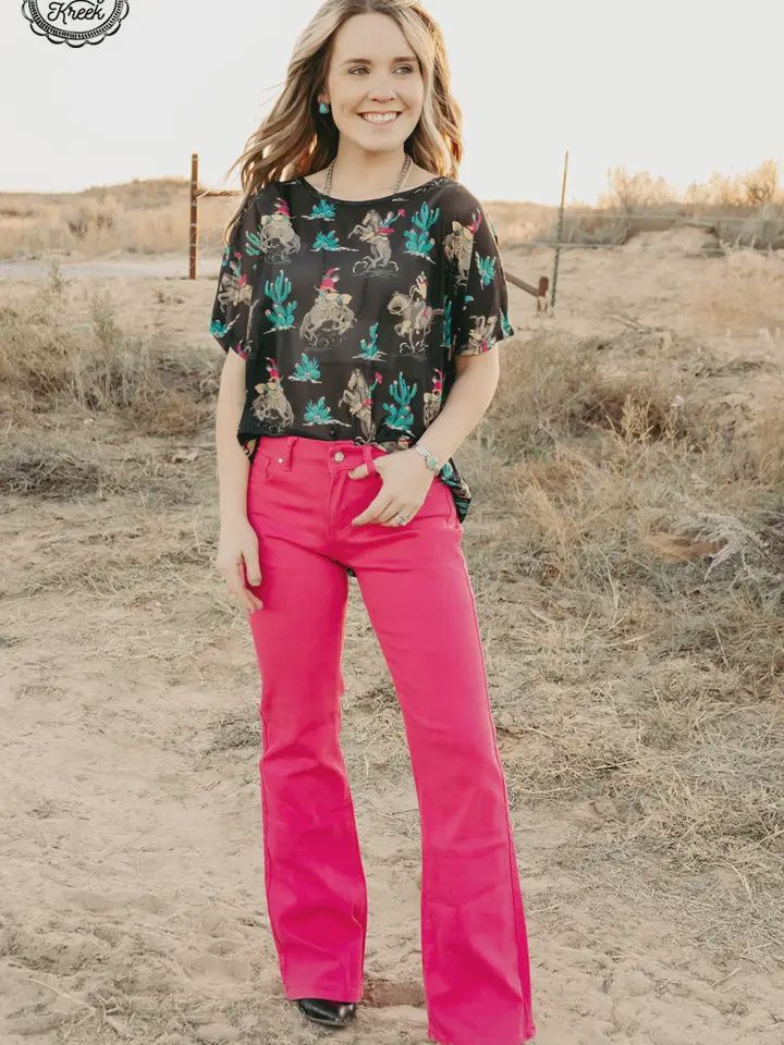 Walking West Denim Pink Long