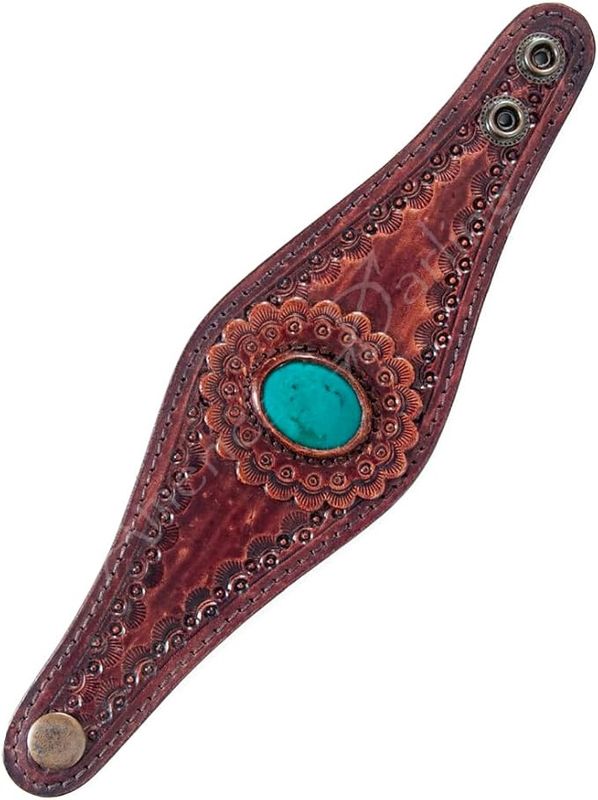 American Darling Bracelet Hand Tooled Carved Genuine Leather Women | Handmade Western Rustic