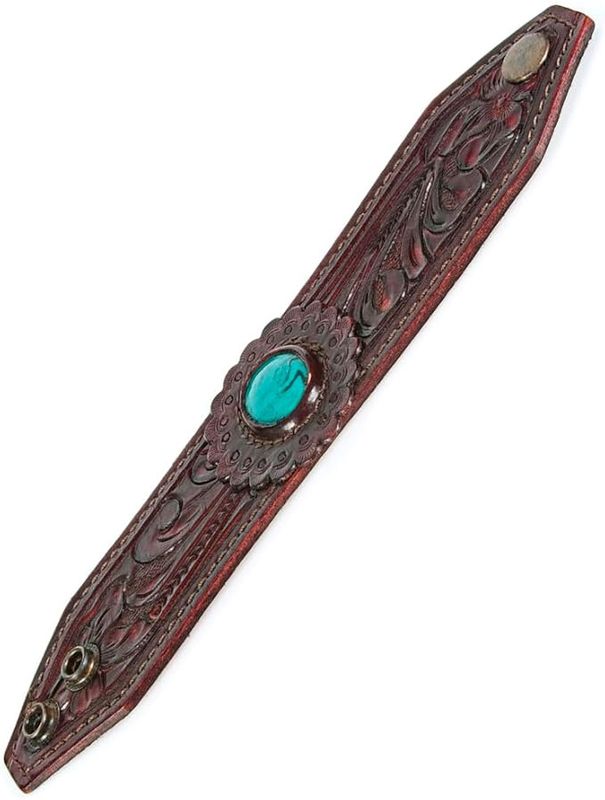 American Darling Bracelet Hand Tooled Carved Genuine Leather Women