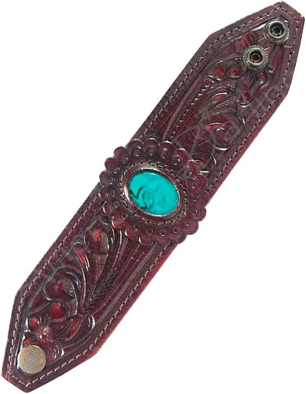 American Darling Bracelet Hand Tooled Carved Genuine Leather Women