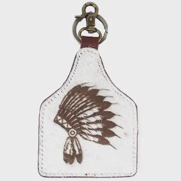 American Darling Hair On Genuine Leather Keyring