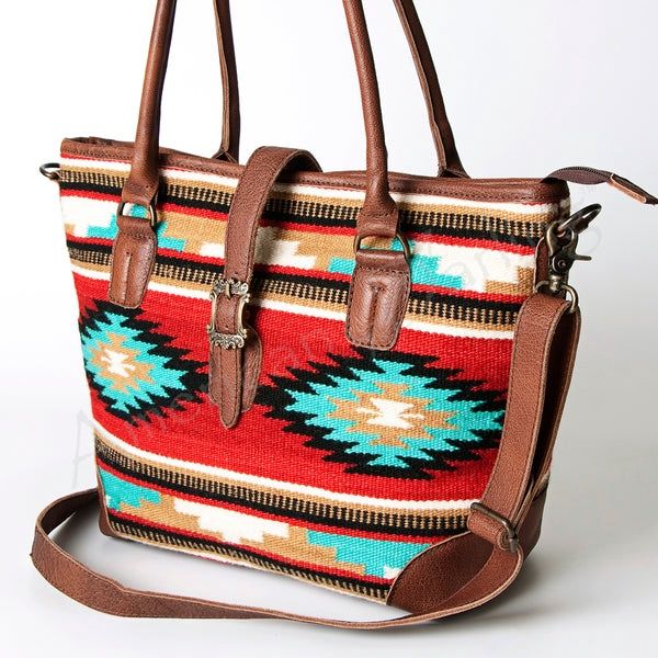 American Darling Tote Saddle Blanket Genuine Leather Women Bag Western Handbag Purse