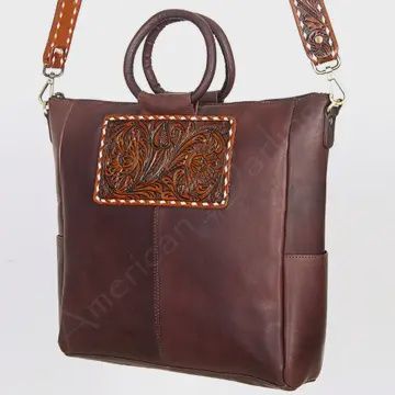 American Darling Tote Hand Tooled Genuine Leather Western Women Bag Handbag Purse