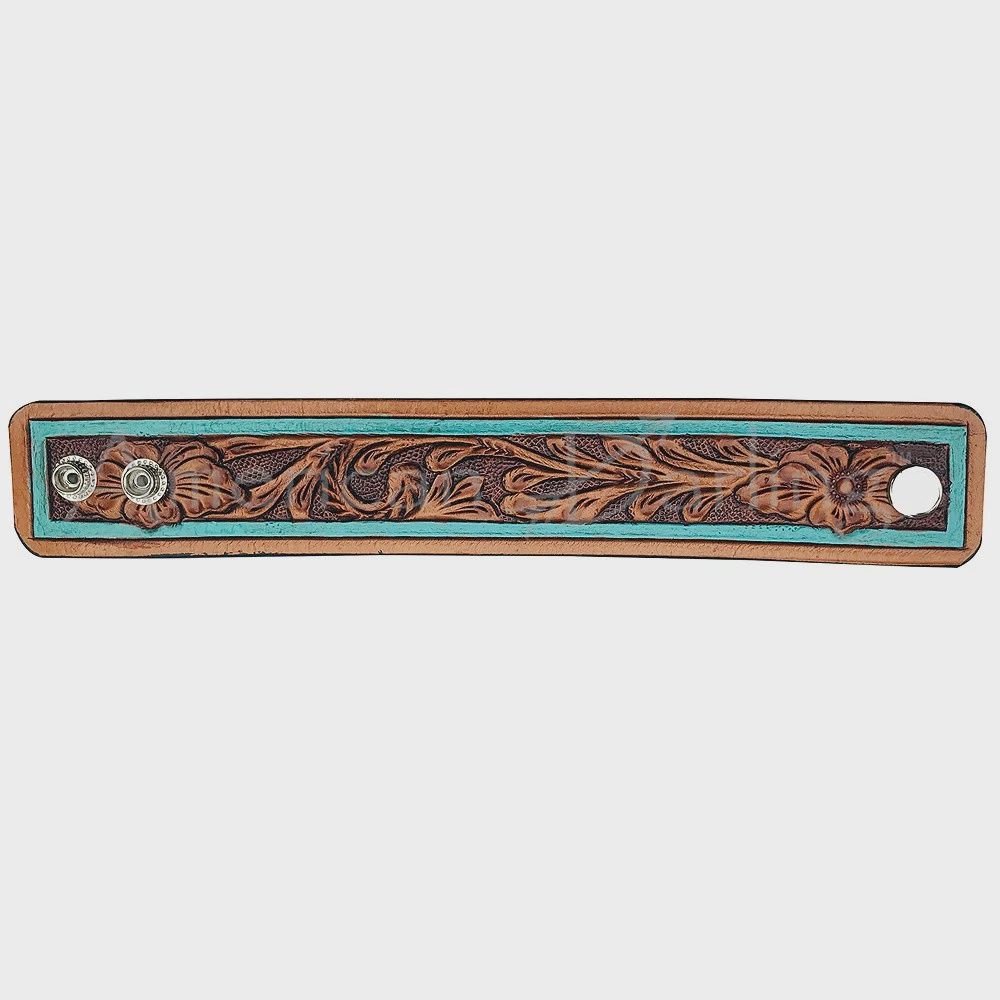 American Darling Hand tooled carved Genuine Leather Bracelet women