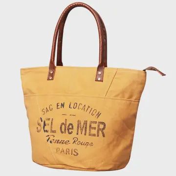 American Darling yellow upcycled canvas bag KB467