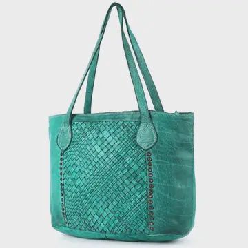 American Darling leather tote teal