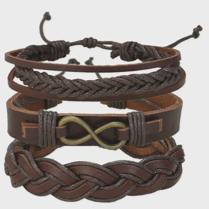 Infinite Fashion Leather Bracelet Set