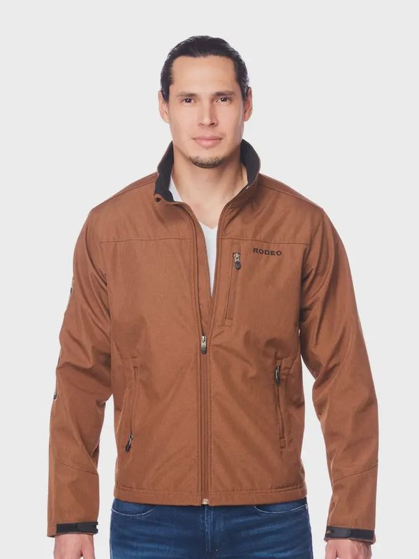 Embroidery Softshell-Cognac-Black