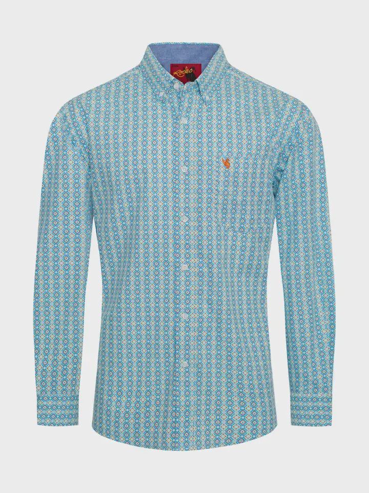 Men&#39;s 100% Cotton Poplin Print SHIRT